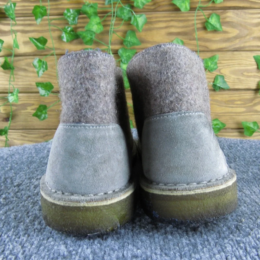 Clarks Originals Men 7.5 Gray Suede Wool Desert Boots Casual‎ Comfort